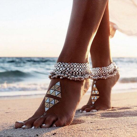Silver Anklet Chain Sandal