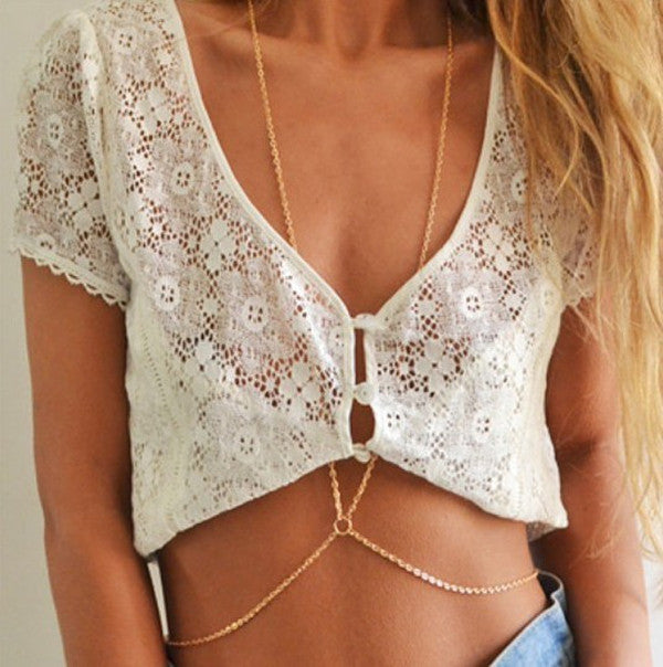 Golden Bikini Necklace - Boho Chic Jewelry