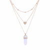 Crystal Heart Necklace - Multi layered