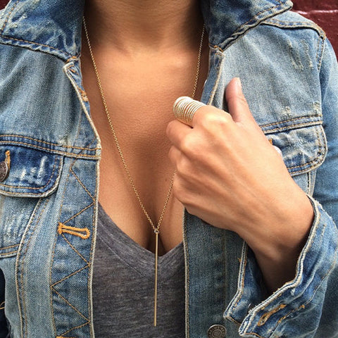 Simple Chain Choker/Pendant Necklace