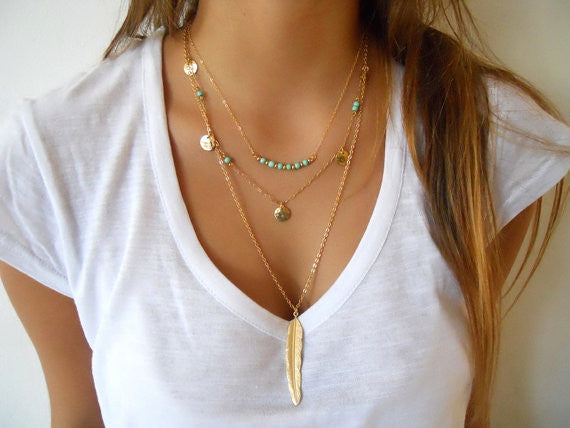 Feather Free Spirit  Boho-Chic Pendant