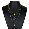 Boho Chic Circle  Round Paillette Charms Necklace