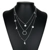 Boho Chic Circle  Round Paillette Charms Necklace