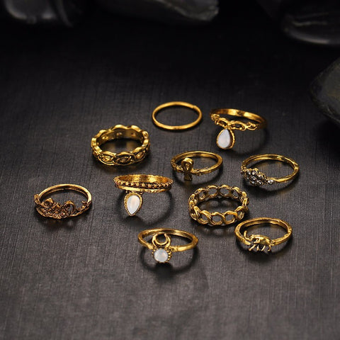 Boho chic gold rings